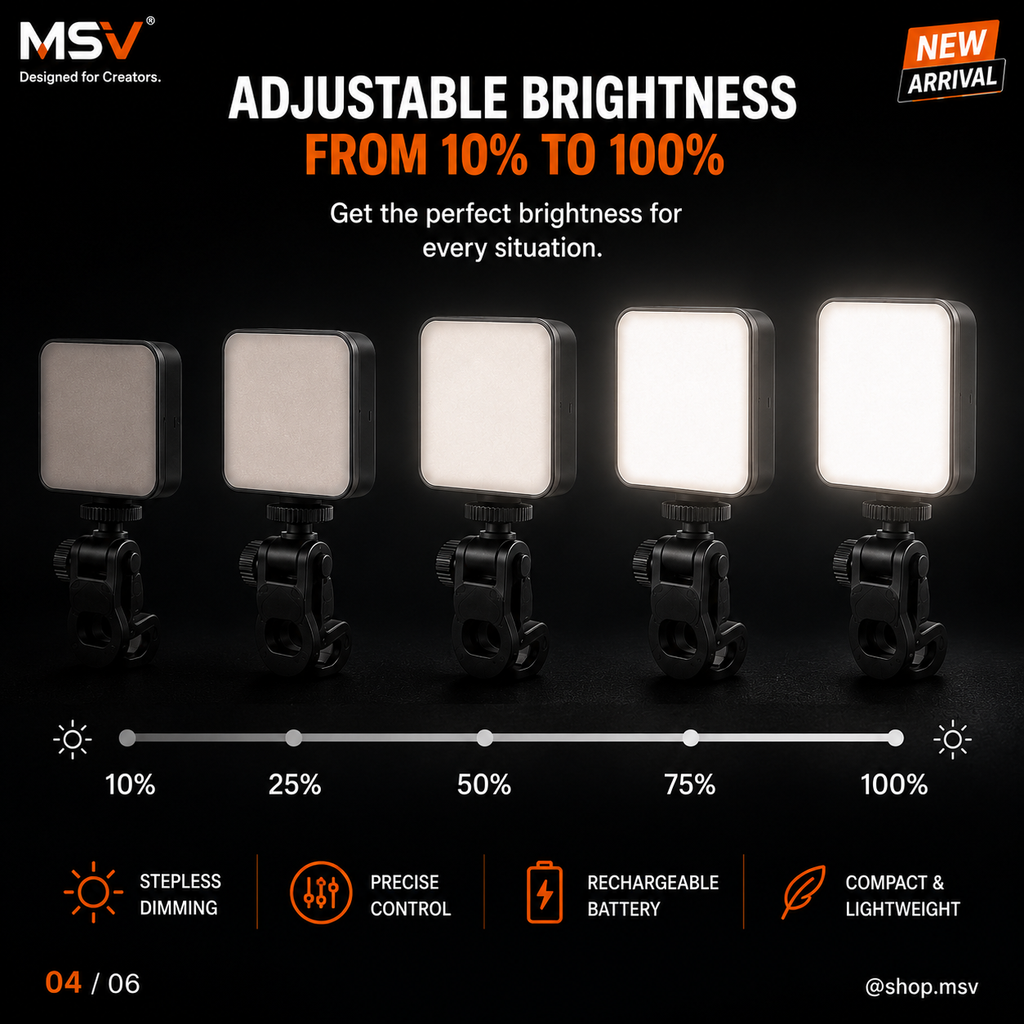 MSV Selfie Light - Small size big impact, 6.5cm dimensions